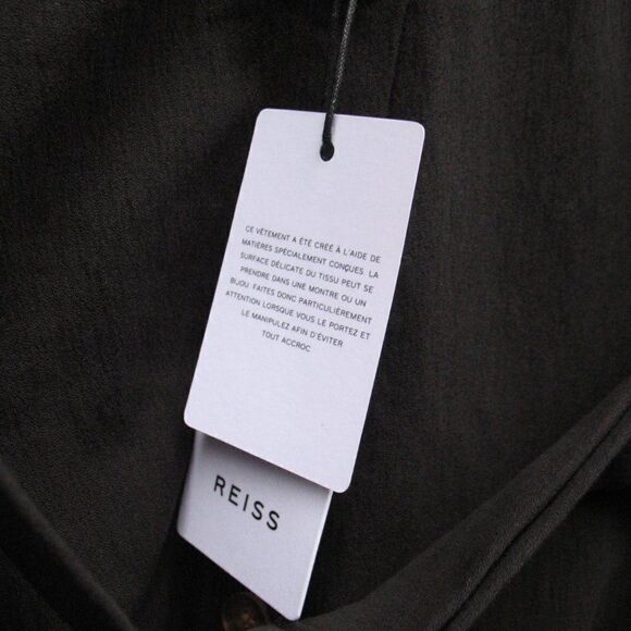 NWT REISS Vita Stretch Cotton Blend Black Midi Dress - Picture 10 of 13